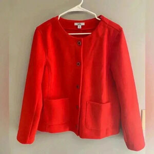 Woman’s Red Croft & Barrow Button Up Blazer Jacket Size Medium